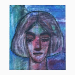 Dzidra Ezergaile, Portrait, Watercolor on Paper