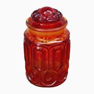 Vintage Orange Glass Candy Dish, 1960s