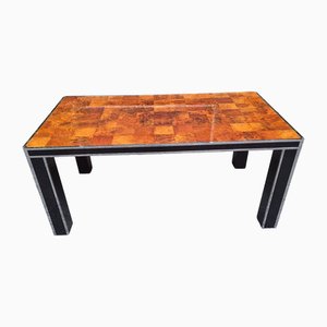 Dining Table in Chrome, Lacquered Wood and Walnut Briar by Gianluigi Gorgoni for Turri Roma, 1970s