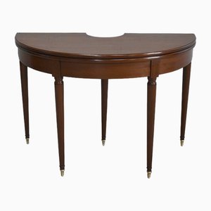18th Century Louis XVI Bouillotte Demi-Lune Game Table in Mahogany