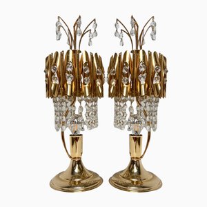 Tischlampen aus Kristallglas, Spanien, 1970er, 2er Set