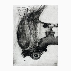 Krystyna Jaszke, Bird, Mezzotint sobre papel, 2013