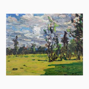 Janis Pupols, Spring Sunny Day, Oil on Cardboard