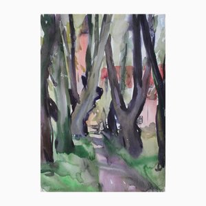 Dzidra Ezergaile, Alley, 1961, Watercolor