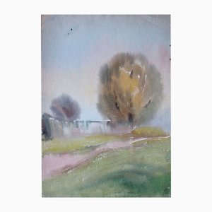 Dzidra Ezergaile, paisaje, acuarela, años 70