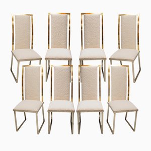 Vintage Chairs in Bouclé Wool by Michel Mangematin, 1970, Set of 8