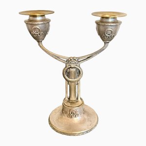 Versilberter Kerzenhalter aus Messing, 1890er