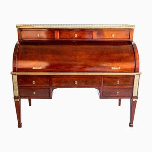 Large French Mahogany Cylinder Bureau
