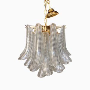 24 Karat klarer Selle Murano Glas & Gold Kronleuchter von Simoeng