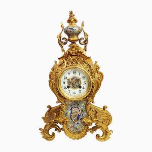 Clock in Bronze and Cloisonné Enamels, 1940s