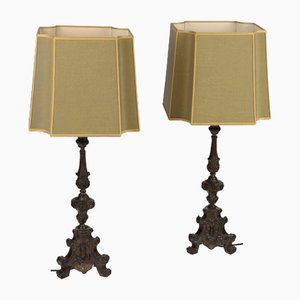 Table Lamps in Embossed Sheet Metal, Set of 2