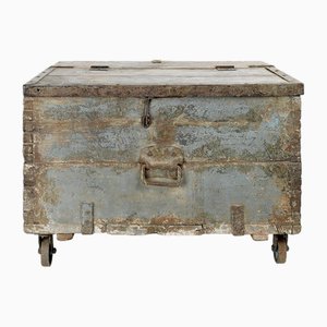 Storage Box on Wheels in Weathered Wood
