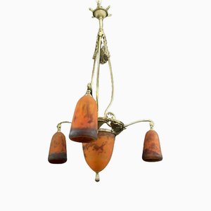 Art Deco Chandelier attributed to Muller Frères, 1920s