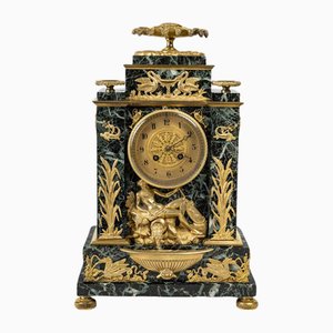 Marble and Gilt Bronze Clock with Mythological Decor