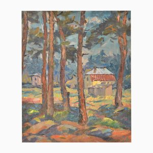 Landscape, Oil on Canvas, 20th Century