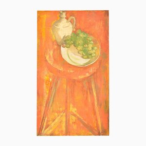 Still Life with Grapes, Oil on Canvas, 20th Century