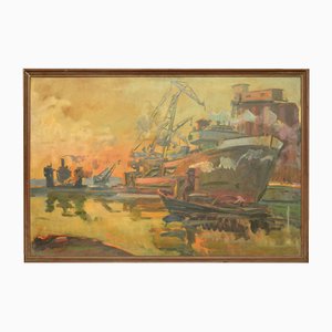 All'ascensore, Olio su tavola, Fine XX secolo