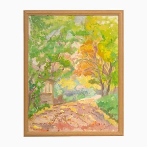 Marga Lielkraste Leitlande, Colorful Landscape, Oil on Canvas, 20th Century