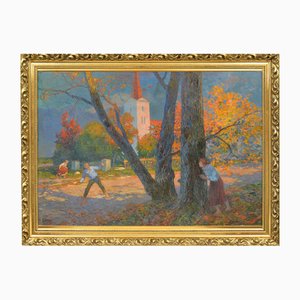 Aleksandrs Apsitis, Children Play, Oil on Canvas