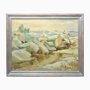 Arnolds Pankoks, Jurmala in the Winter, Oil on Board