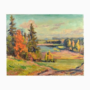 Landscape, Oil on Canvas, 20th Century