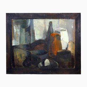 Bodegón con rábano negro, óleo sobre lienzo