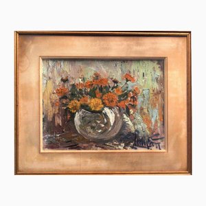 Marigolds, Oil on Board, Early 1900s