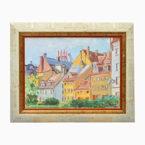 Liv Square, Oil on Board, 1970s, Framed