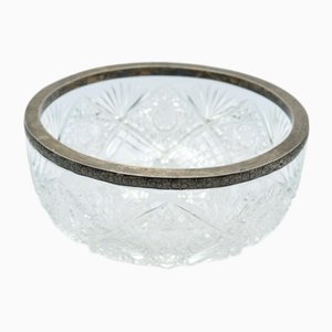 Crystal Bowl with Silver Trim