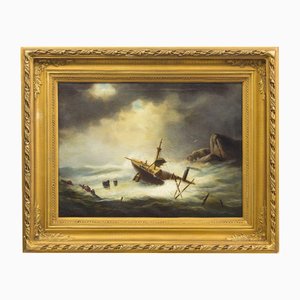 Sea, Oil on Canvas, 1800s, Framed