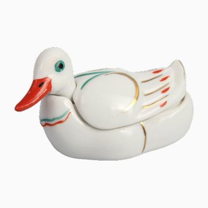 Senf Utensilien Ente aus Porzellan