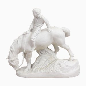 Biscuit Figurine of Boy on Horse
