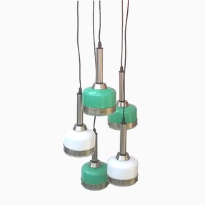 Lámpara colgante de cristal de Murano para Vistosi, años 60