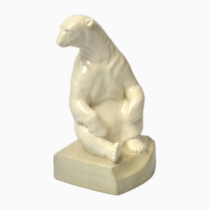 Porte-Livres Ours en Porcelaine Blanche