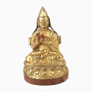 Ancient Tibetan Buddhism Gilded Bronze Figure