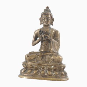 Figura budista antigua de bronce, Tailandia