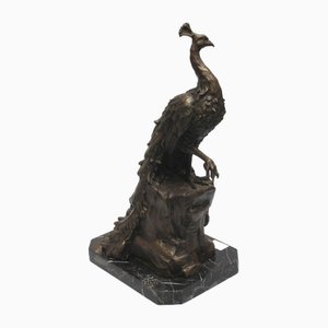 Bronze Peacock on a Granite Base
