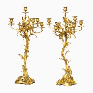 Candeleros estilo rococó. Juego de 2