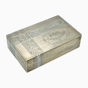 Cajonera de plata para tabaco, década de 1890