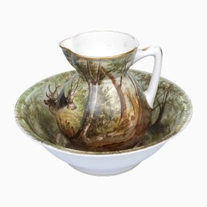 Painted Water Jug with a Bowl
