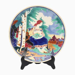 Porcelain Plate with Girl by the Stream