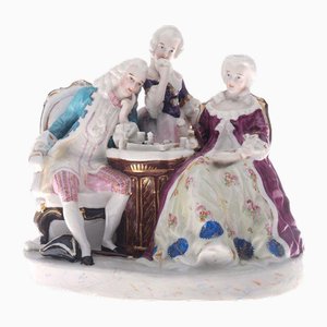 Chess Game Porcelain Figure