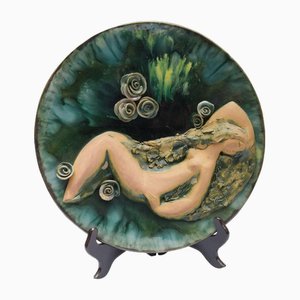 Ceramic Plate Lady with Roses