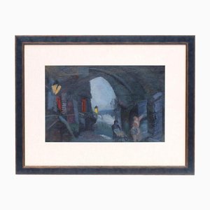 Double-Sided Sketch for the Opera Bohemian, Mixed Media, Framed