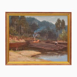 Landscape, Oil on Canvas, 20th Century