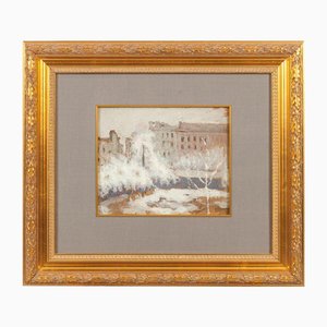Mykola Burachek, Seasons Triptych, Early 20th Century, Oil Paintings, Framed, Set of 3