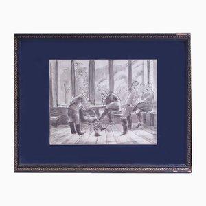 Rifle, 1916, Watercolor on Paper, Framed