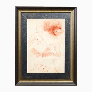 Retrato, siglo XX, dibujo sobre papel