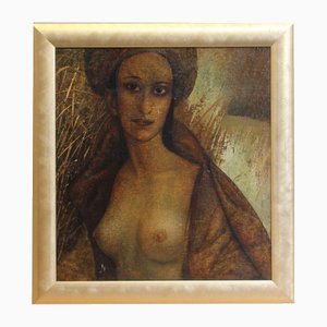 Self-Portrait, Oil on Board, Framed