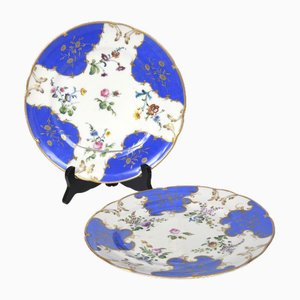 Blue and White Flowers Porcelain Plate